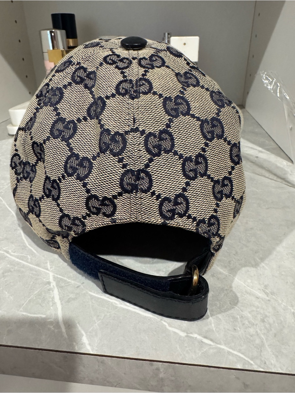 Gucci Men's GG Supreme Canvas Baseball Cap - Beige/Blue - Picture 2 of 6